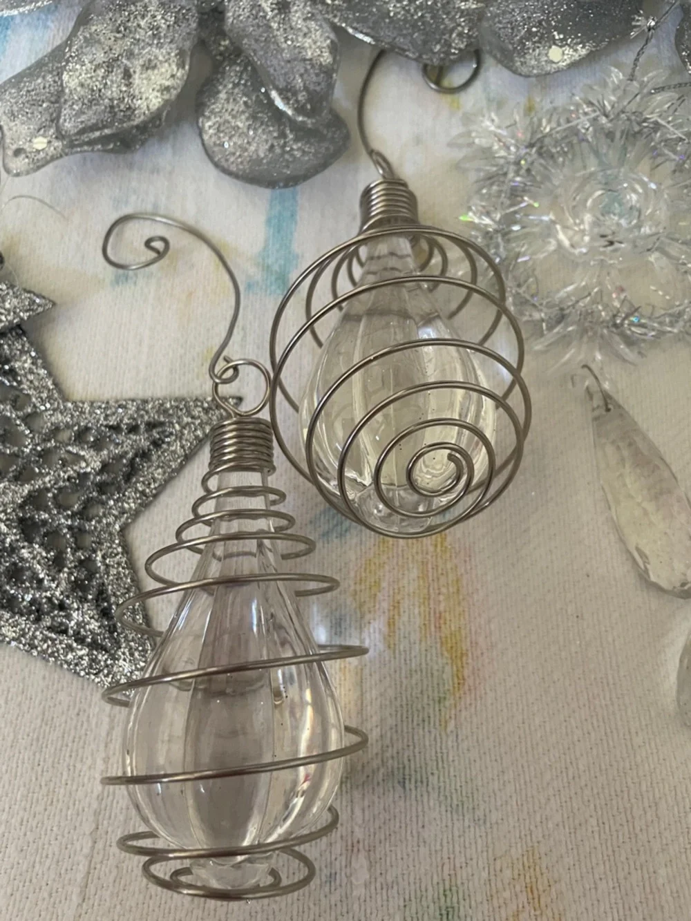 Silver Holiday Floral & Star Ornament Set - Decorative Home Accents